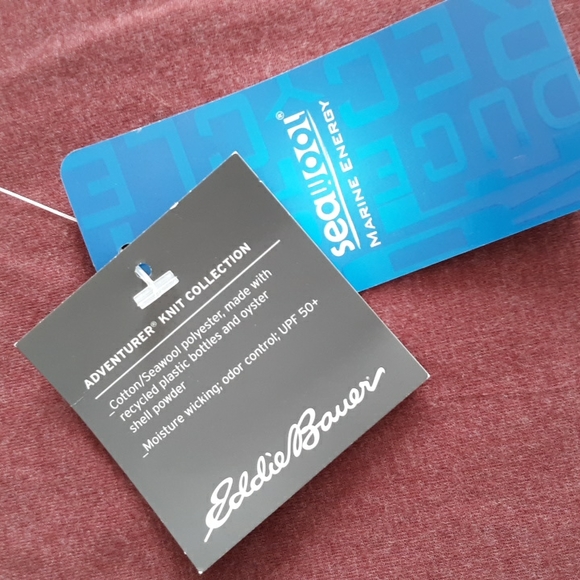 NWT Eddie Bauer Small Adventurer Henley Seawool Short Sleeve Shirt - Picture 5 of 16